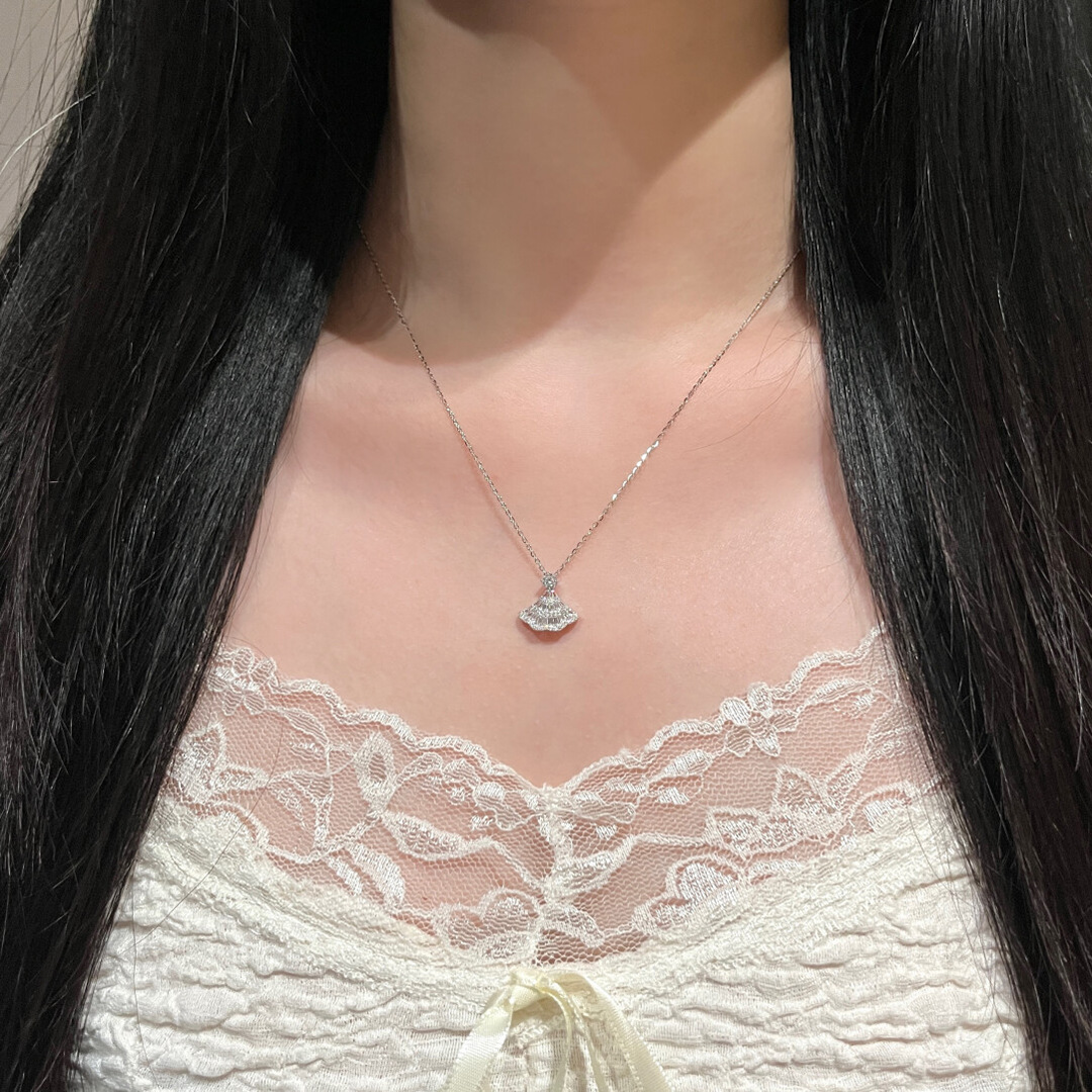 Princess skirt necklace, hollow design, collarbone chain