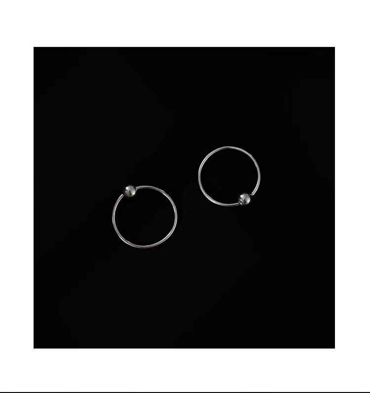 S999 gümüş boncuk küpe, minimalist, kore tarzı retro