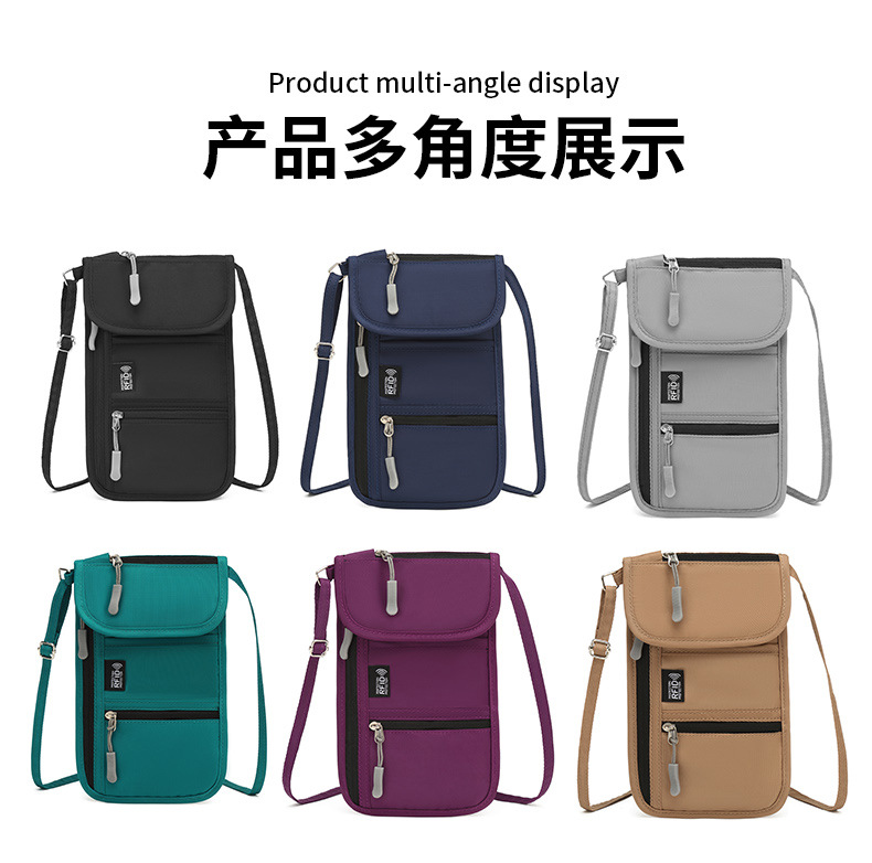 RFID-Blocking Document Bag with Passport Holder and Card Organizer