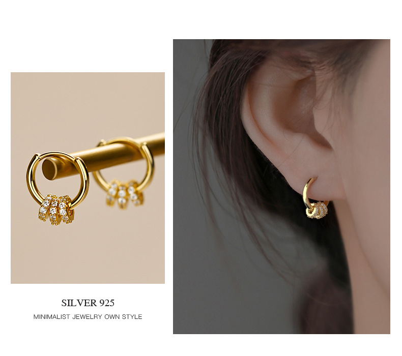 925 silver hoop earrings, elegant and sophisticated design