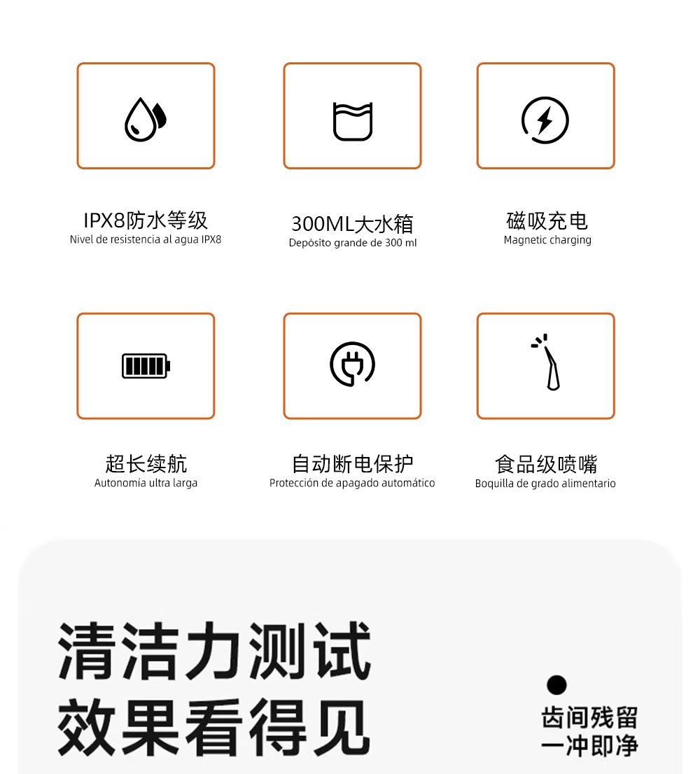 浦若飞电动冲牙器 便携式300ML家用口腔清洁牙齿专用洁牙器水牙线