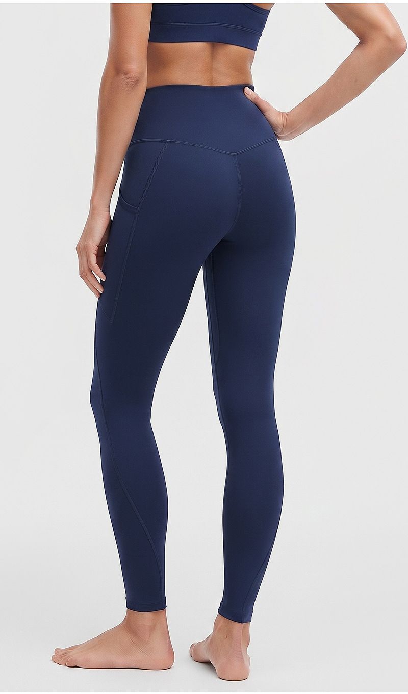 Damen-Yoga-Capri-Hose, hohe Taille, mit Taschen, 24 Zoll
