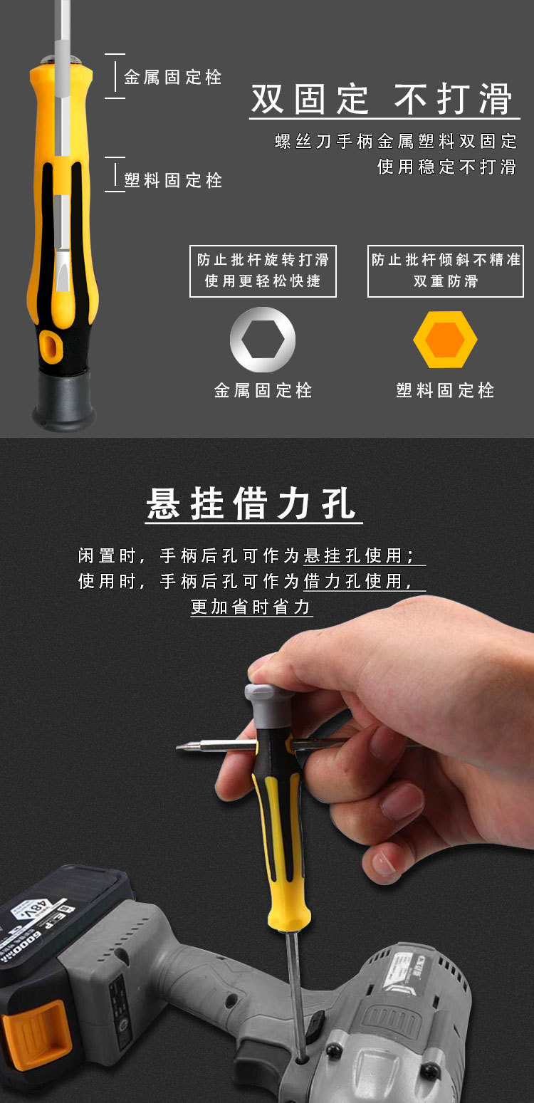 6-in-1 screwdriver set, magnetic, plum blossom shape