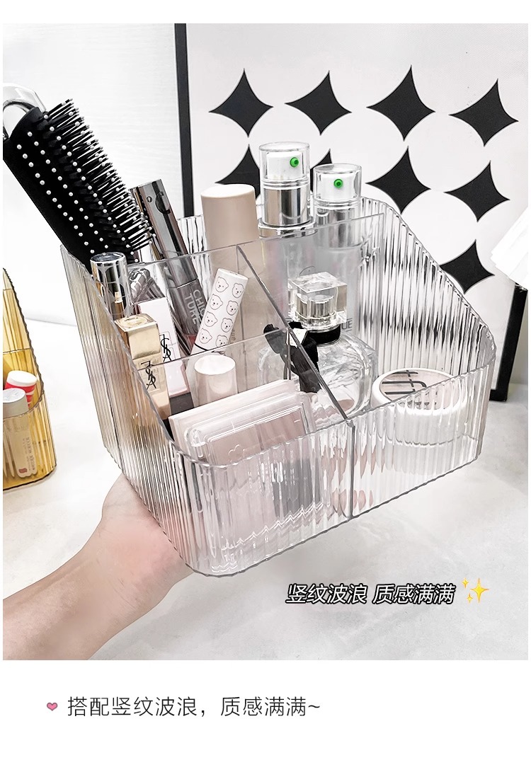 Transparent cosmetics storage box, desktop organizer
