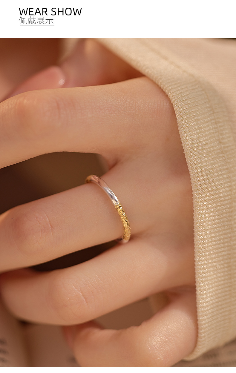 S999 sterling silver flower ring, gold plated, antique