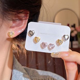 Cat eye stone ear clips, sparkling diamond, no piercing required