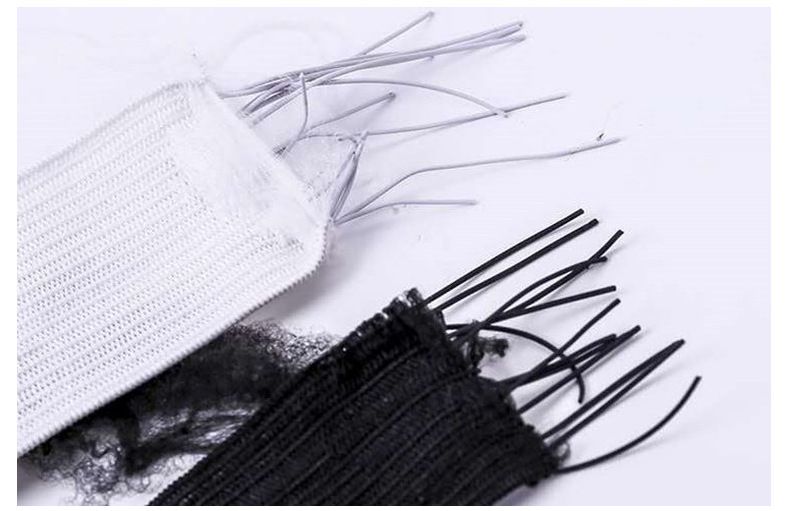 Crochet elastic band, thick, wide, black and white