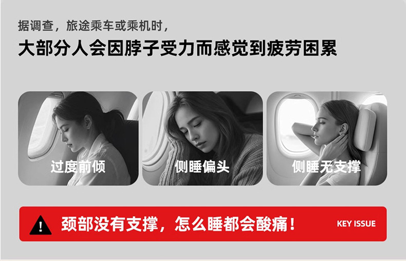 Memory Foam Neck Support U-Shaped Travel Pillow