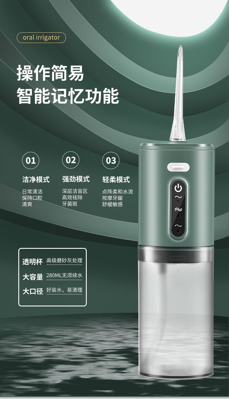 Portable electric water flosser, multi-level adjustable