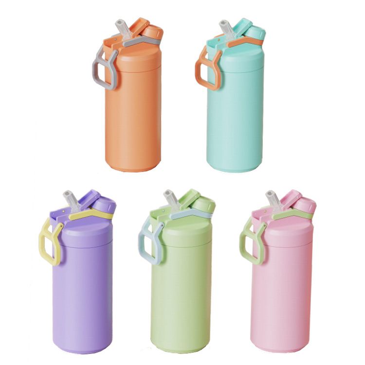 Paslanmaz çelik yalıtımlı spor su matarası, 14oz-40oz, 2 in 1 kapak
