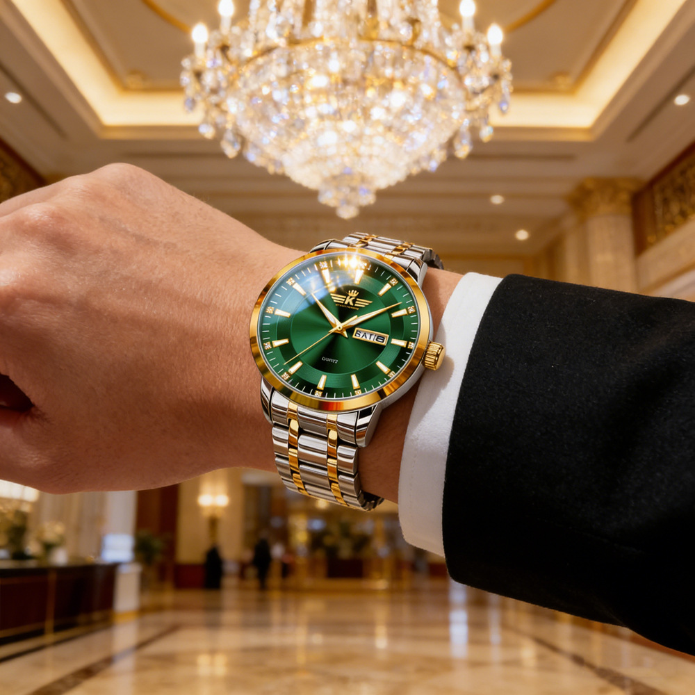 Men's Automatic Dual Calendar Watch Waterproof Luminous