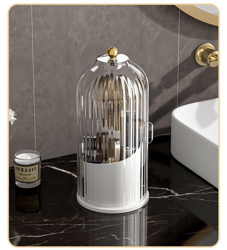 Drehbare Kosmetik-Aufbewahrungsbox, transparenter Schreibtisch-Organizer