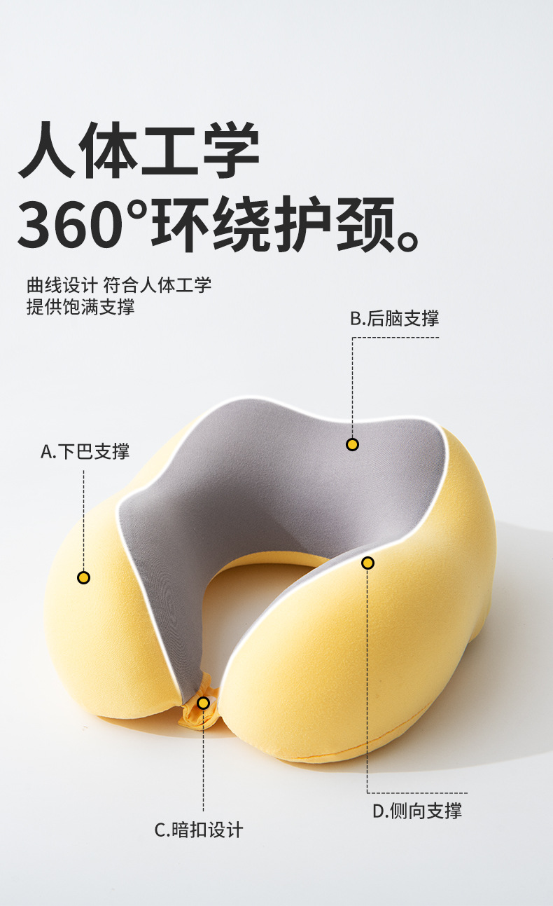 Memory Foam U-Shaped Neck Pillow Portable