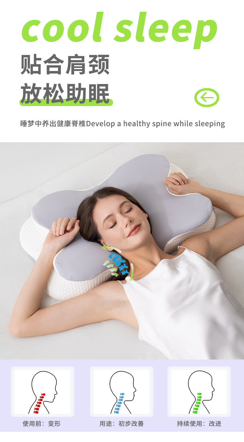 跨境亚马逊爆款记忆棉枕头慢回弹记忆枕护颈枕头睡觉专用异形枕