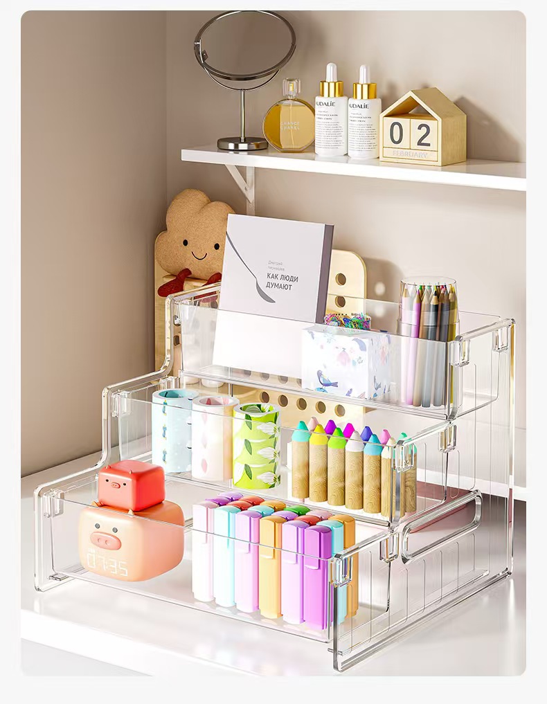 Transparent multi-layer PET cosmetics storage box