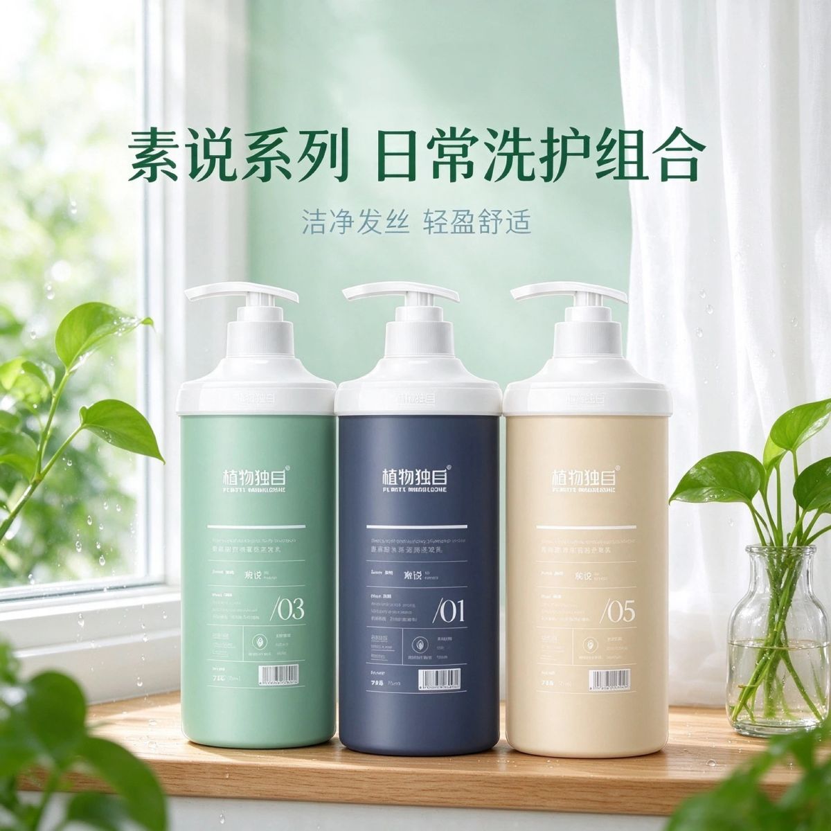 植物独白素说洗发水氨基酸控油去屑滋养修护发膜护发套装厂家批发