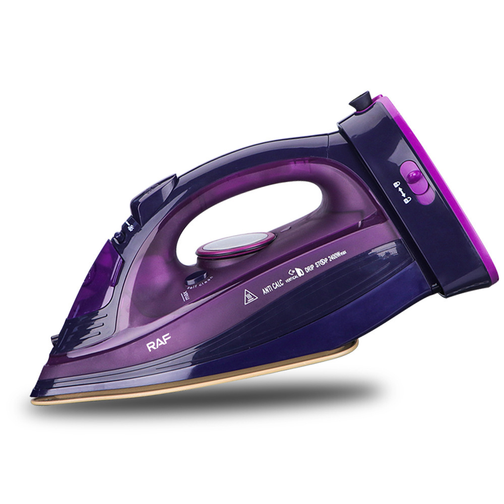 Electric iron, corded and cordless, steam function