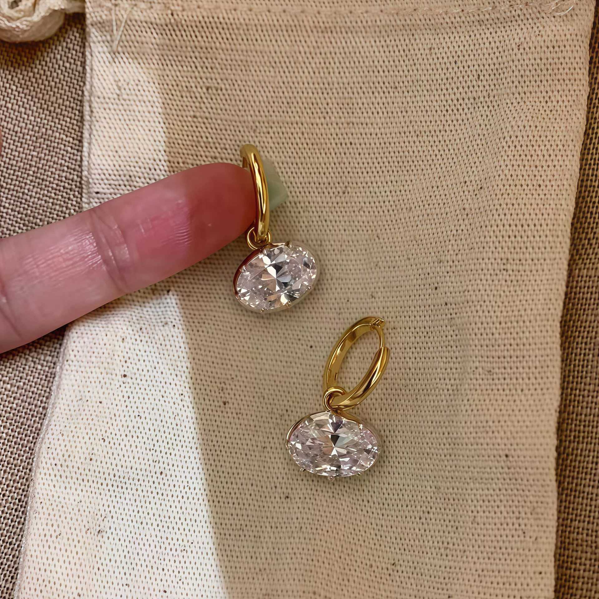 Silver earrings, S925 plated 18K gold