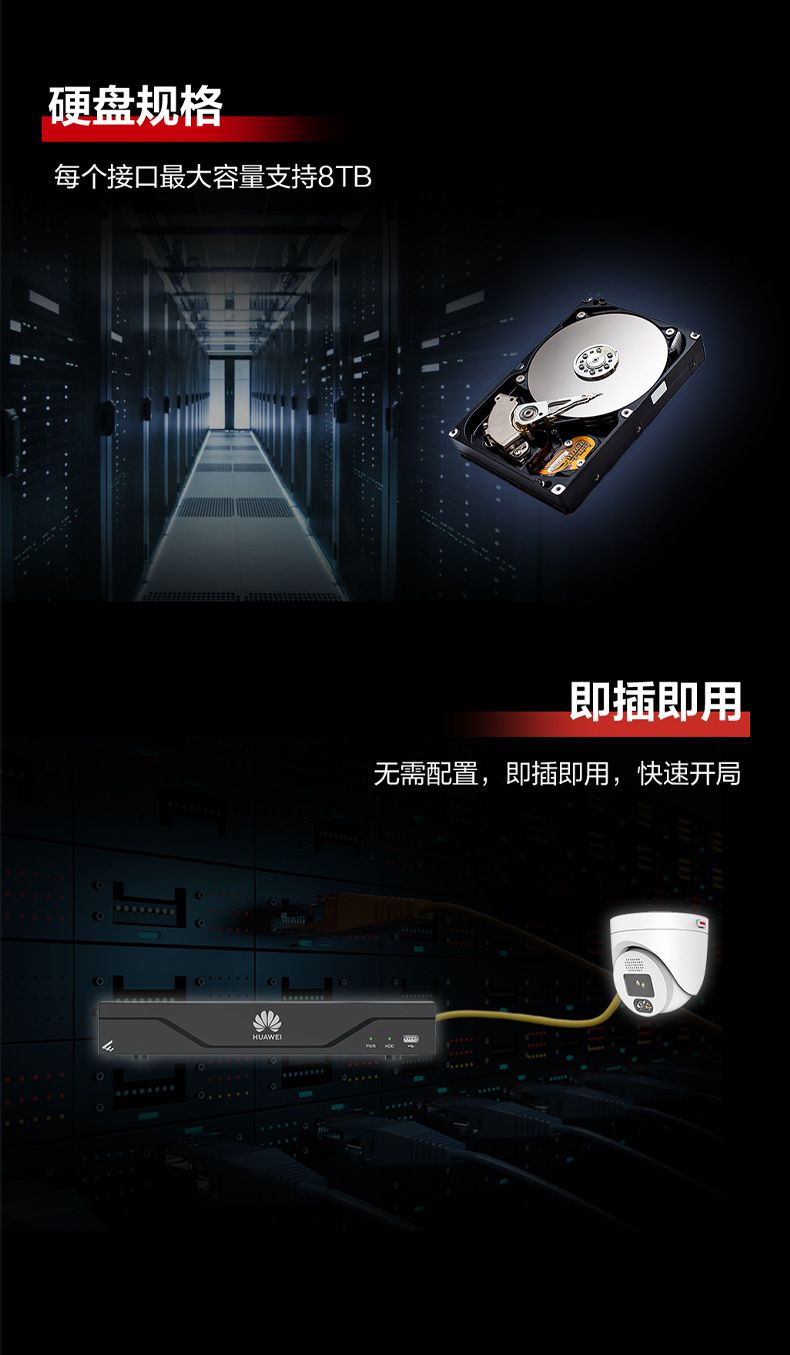 NVR800-B04-16P 32 kanallı ağ video kaydedici, 320Mbps bant genişliği