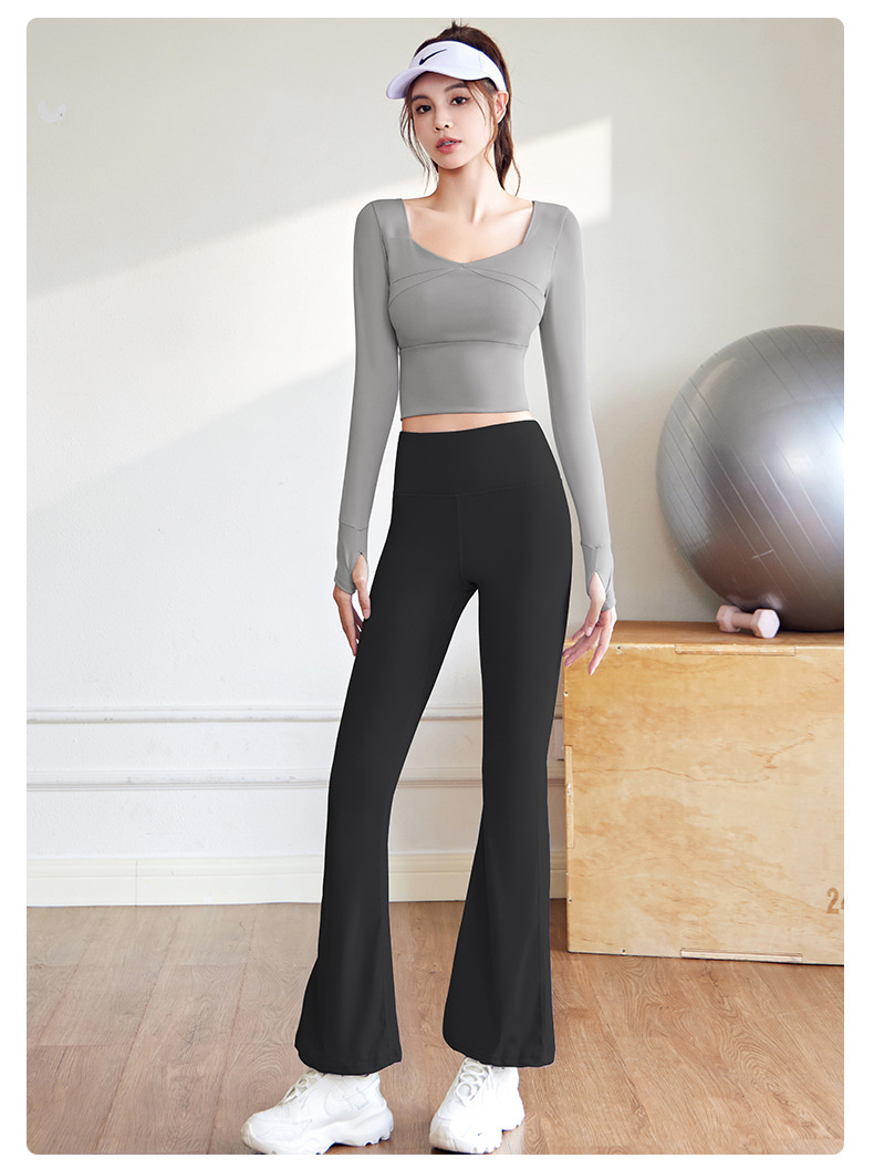 Yoga pants, high waist, fitted, breathable