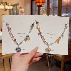 Sexy body chain necklace with silver lock collarbone design