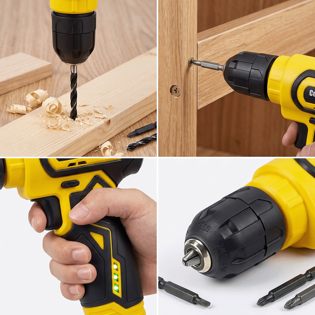 Electric drill 8V, cordless, screwdriver set