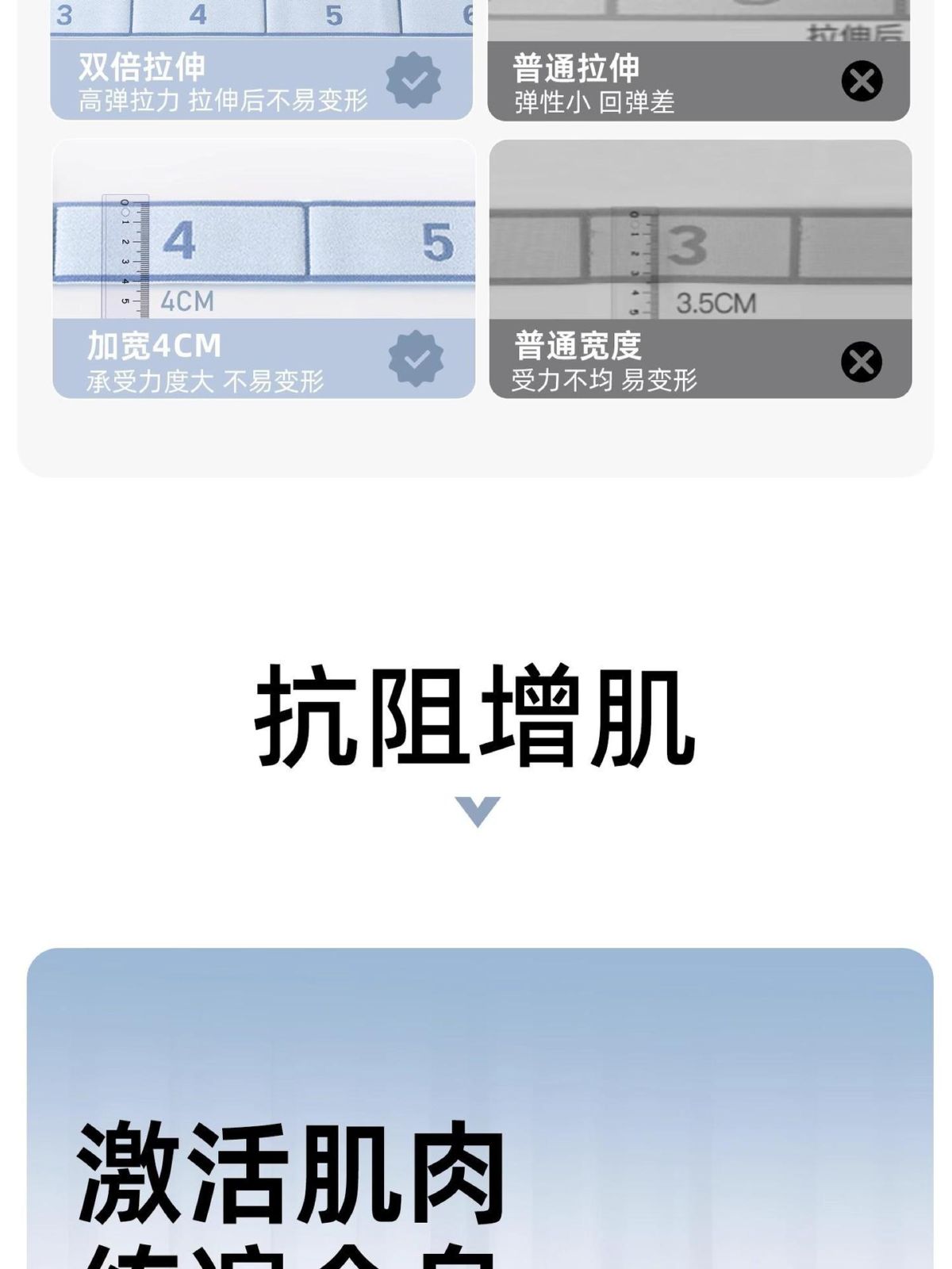 拉绳抗阻增肌数字阻力带中老年专用锻炼臀大肌腿部肌肉训练弹力带