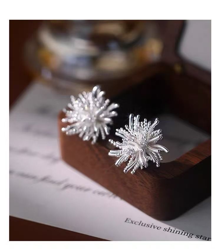 925er Silber Feuerwerk Ohrstecker Damen, hochwertiger eleganter Stil