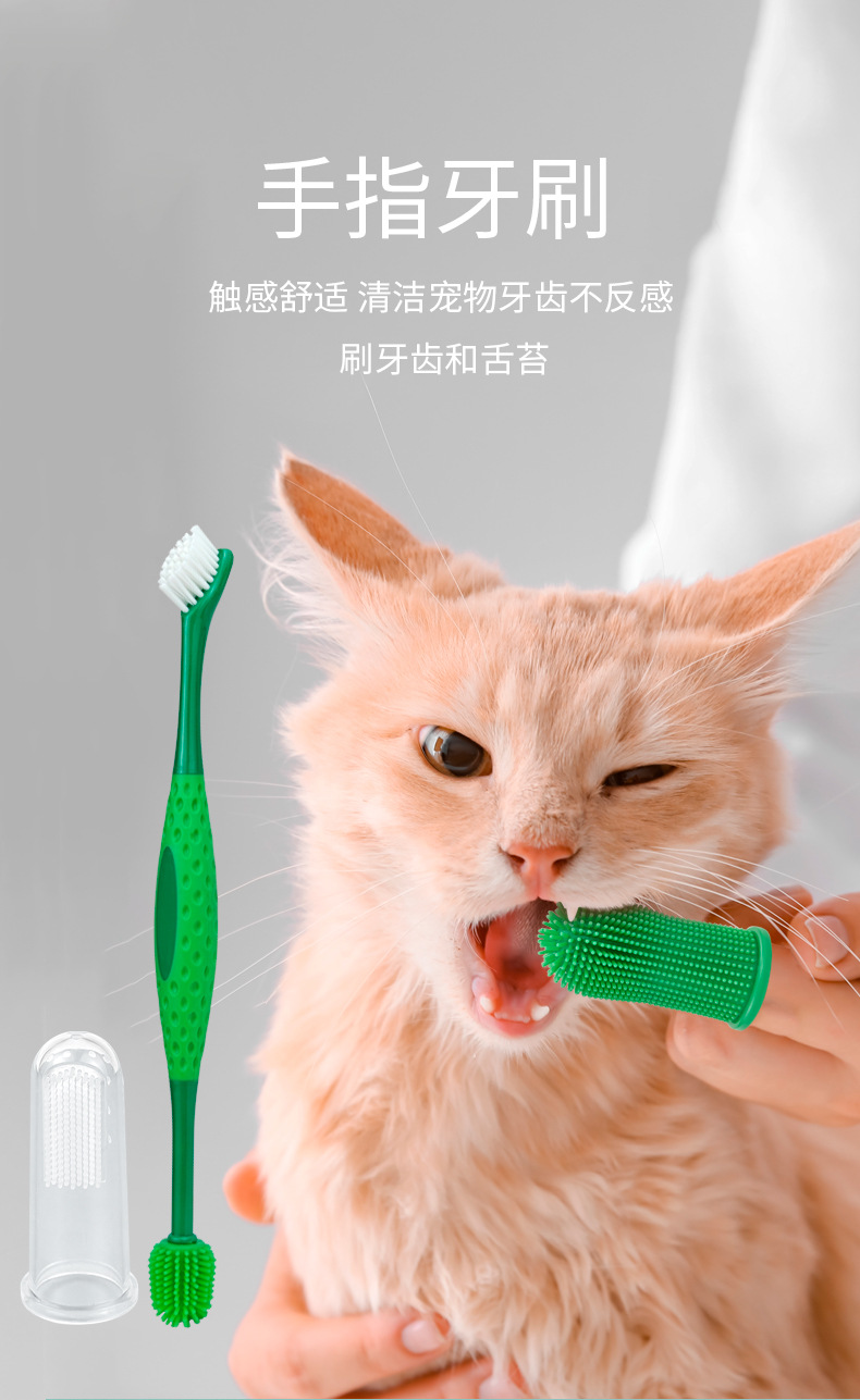 Pet toothbrush set for dogs and cats