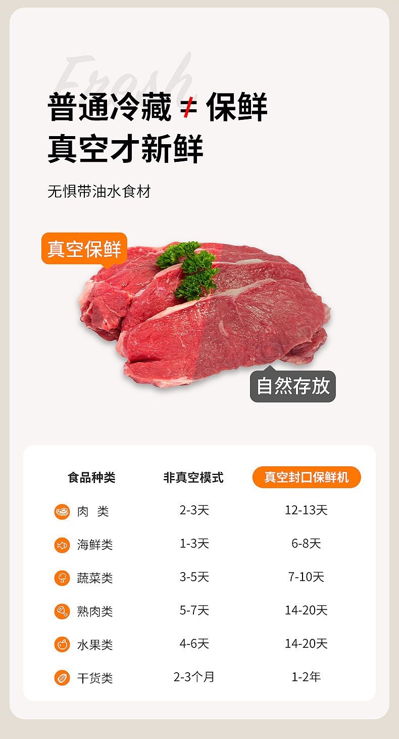 Vacuum sealer machine, USB rechargeable, automatic manual mode
