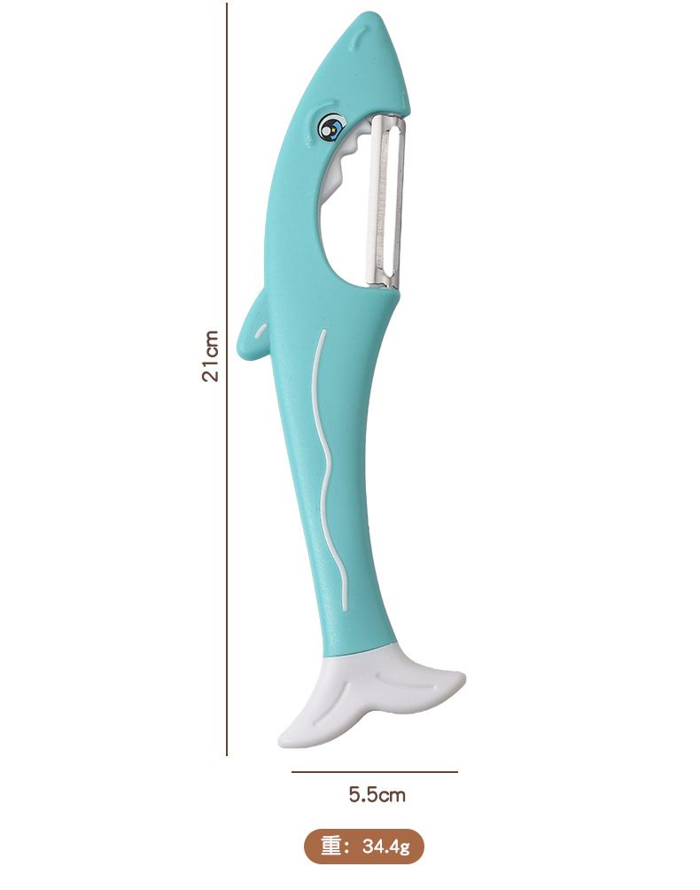 Shark-design vegetable peeler, stainless steel