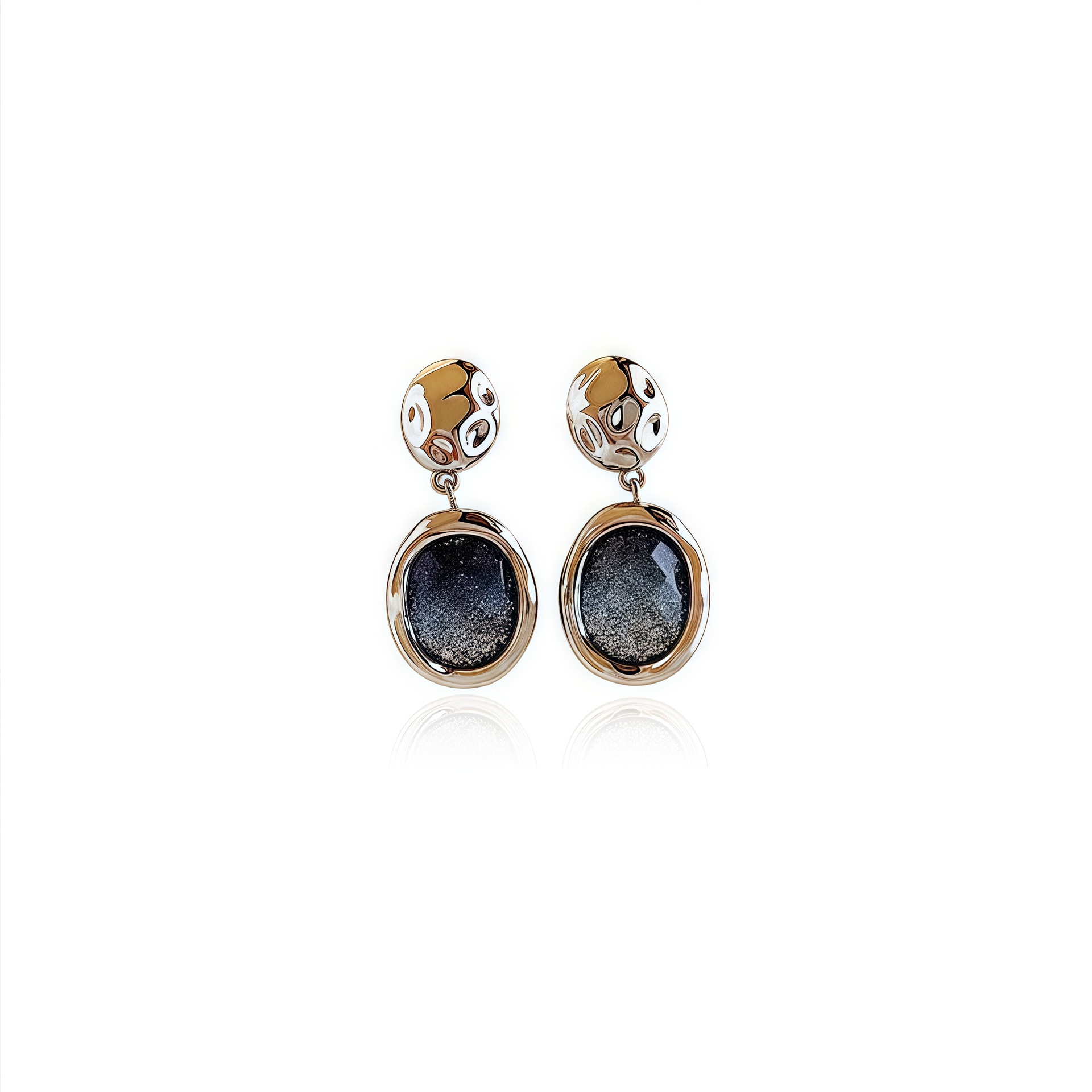 S999 sterling silver blue starry sky earrings