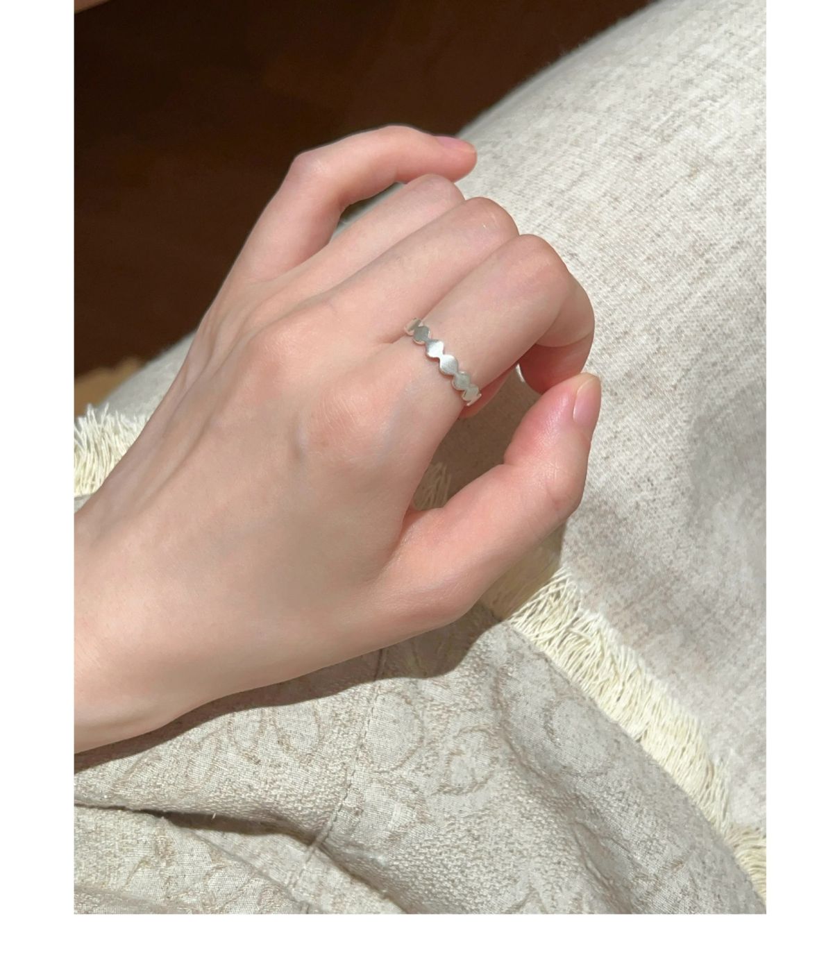 S925 Sterling Silver Lace Pattern Open Ring Women