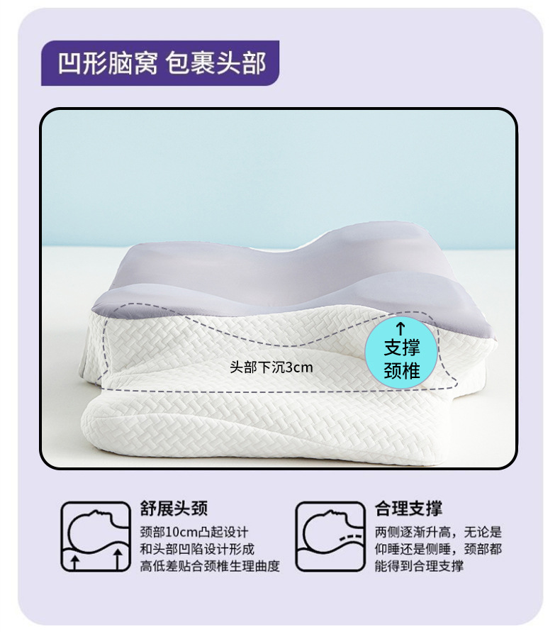 Memory Foam Pillow with Butterfly Neck Support, Ergonomic