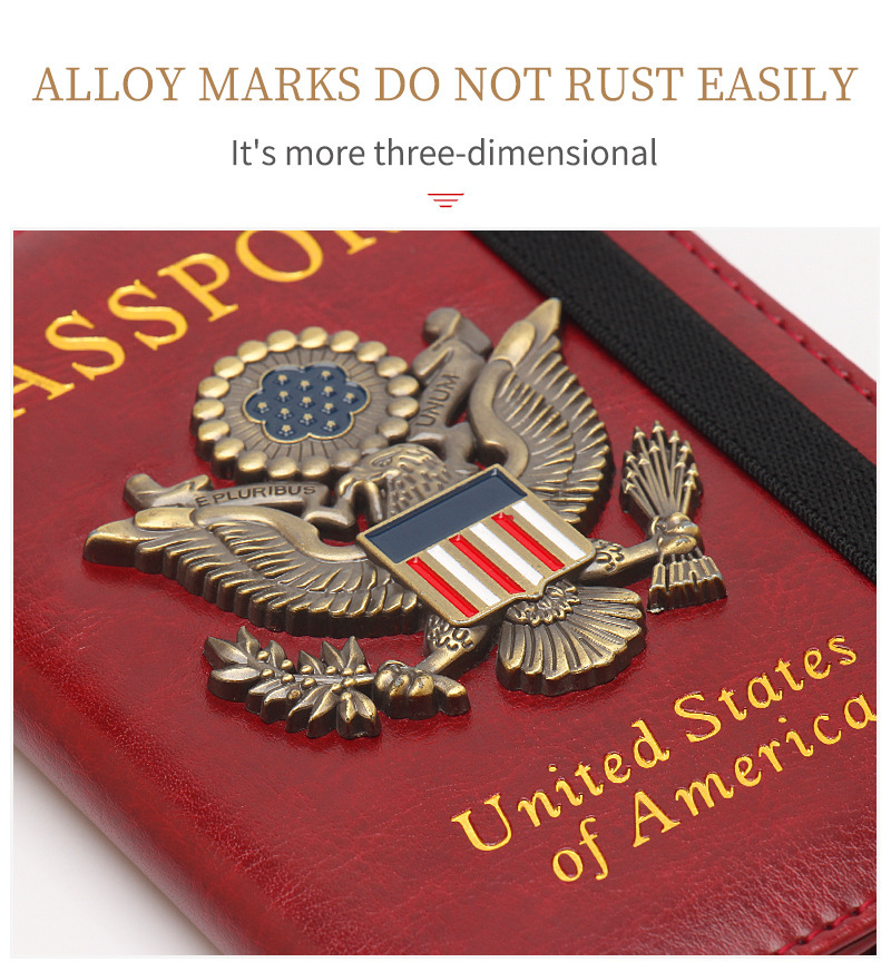 RFID-protected passport holder with multi-card slots