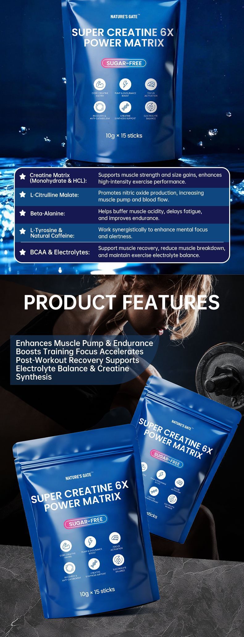 TK Super Creatine 6X Power Matrix Powder