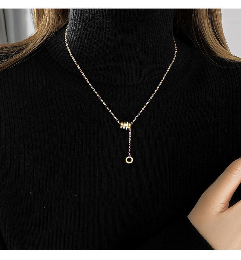Titanium steel women's necklace, lightweight fade-resistant