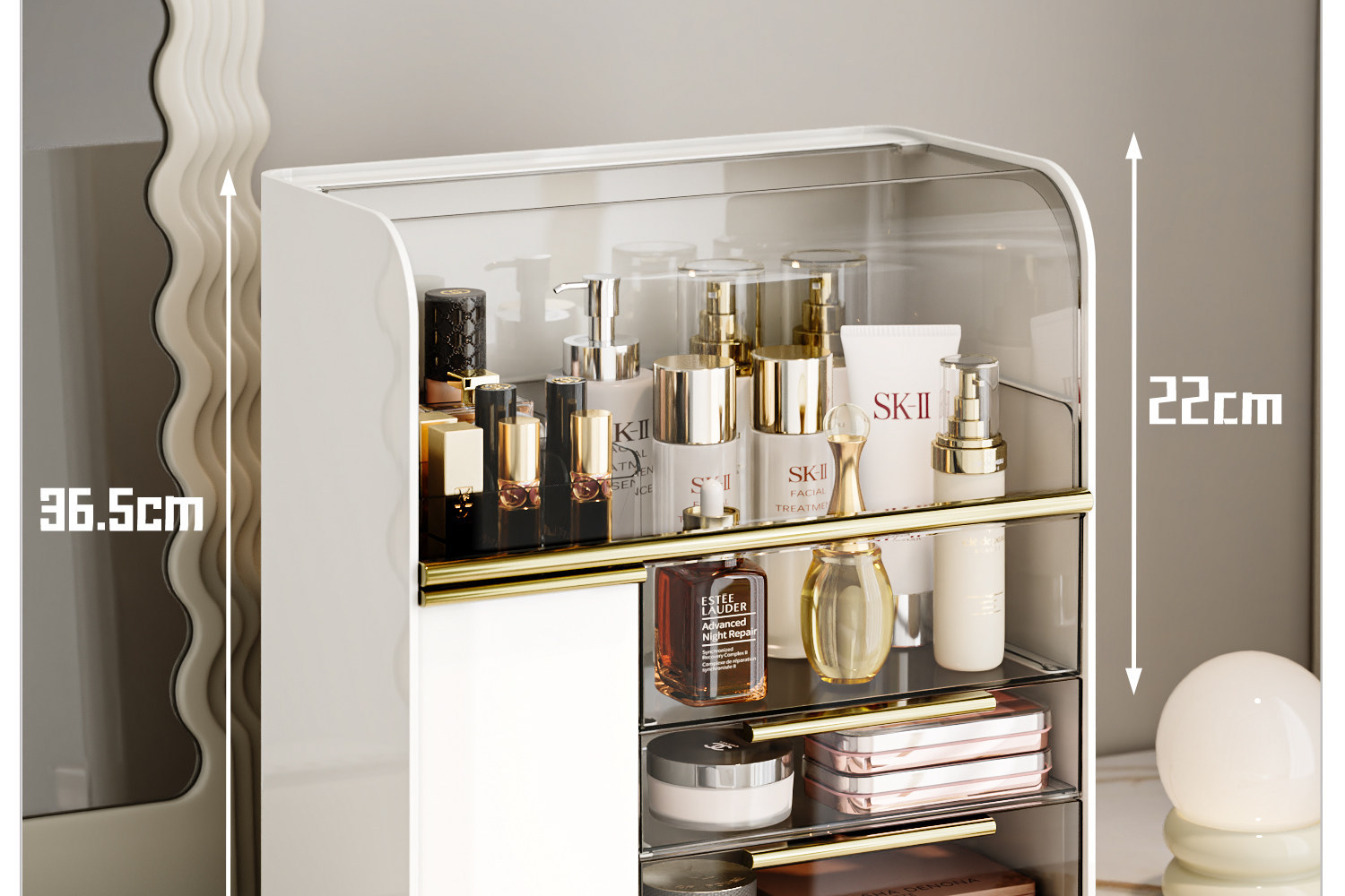 Cosmetics storage box acrylic dust-proof large capacity organizer