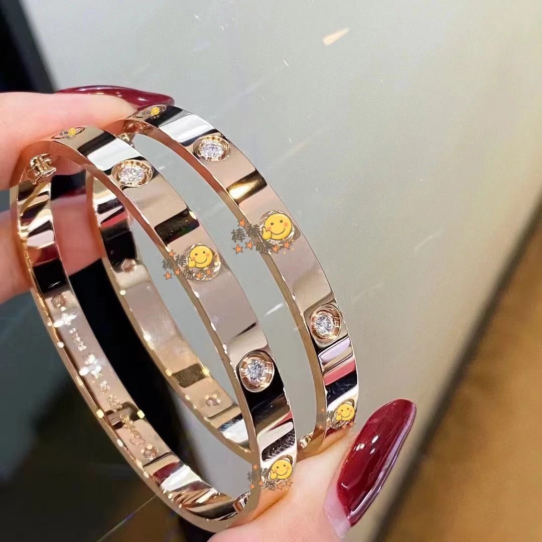 18K gold-plated bracelet, wide/narrow version, cubic zirconia
