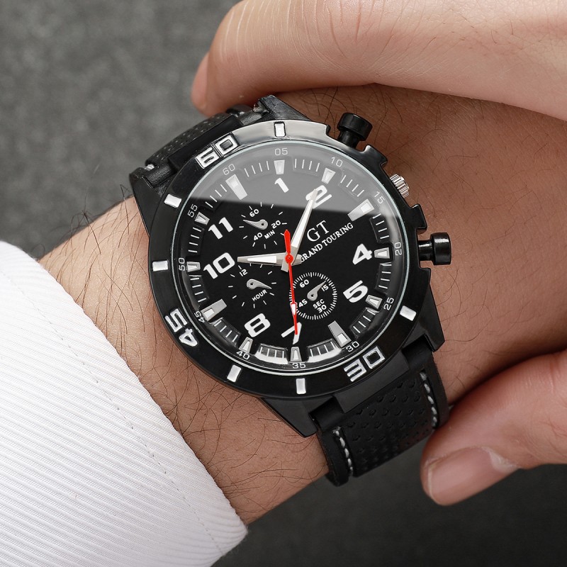 Men's Quartz Watch Silicone Strap Sports Style Waterproof