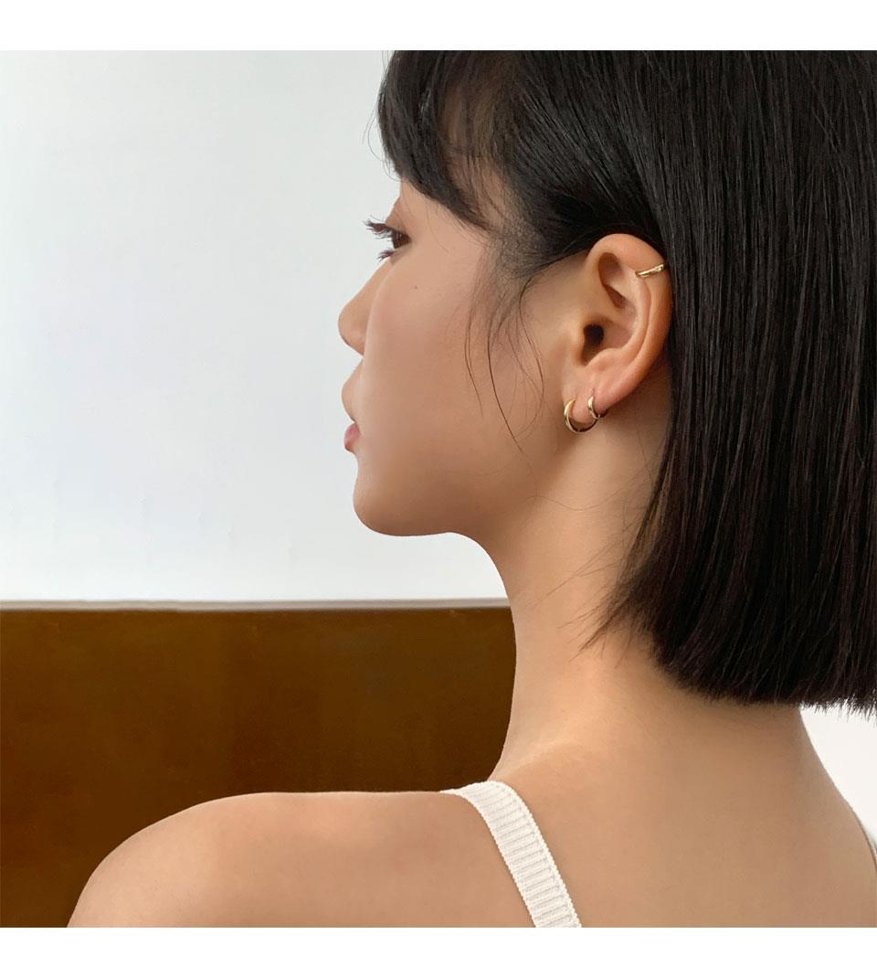 925 Silver Hoop Earrings Korean Style Hypoallergenic
