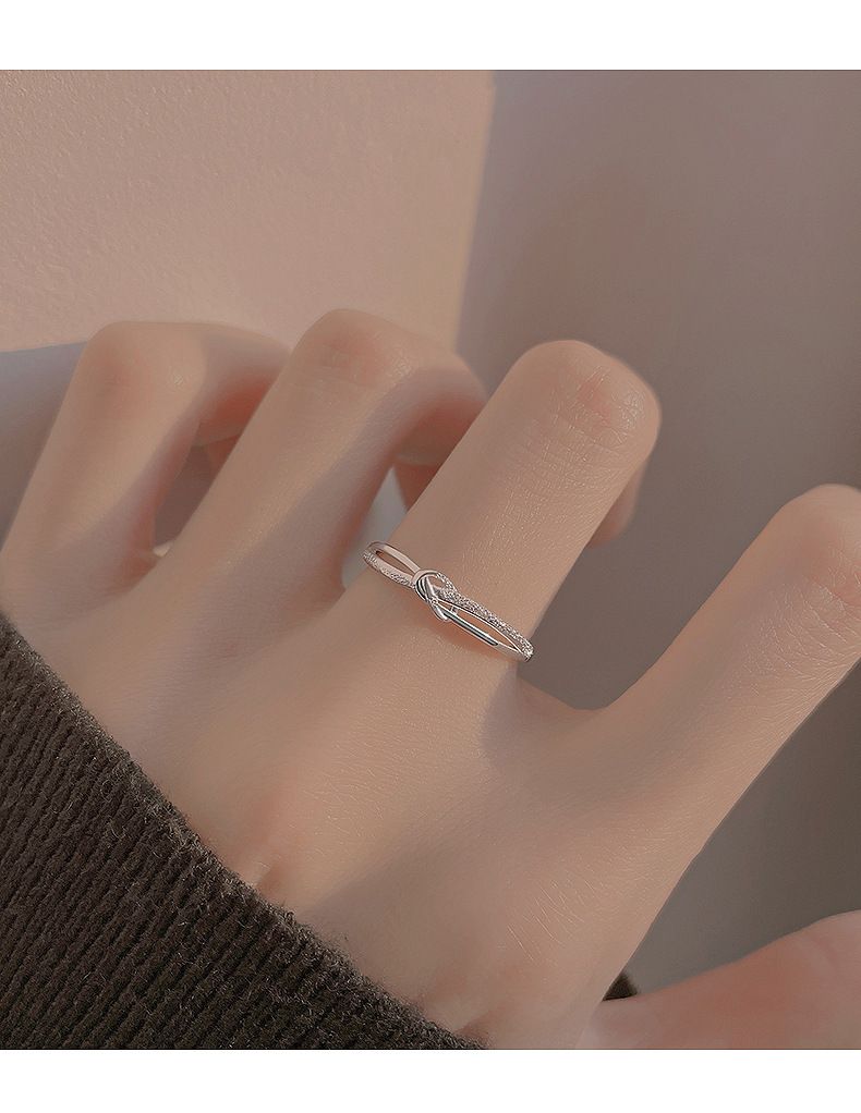 925er versilberter Ring Damen offenes Ring-Design