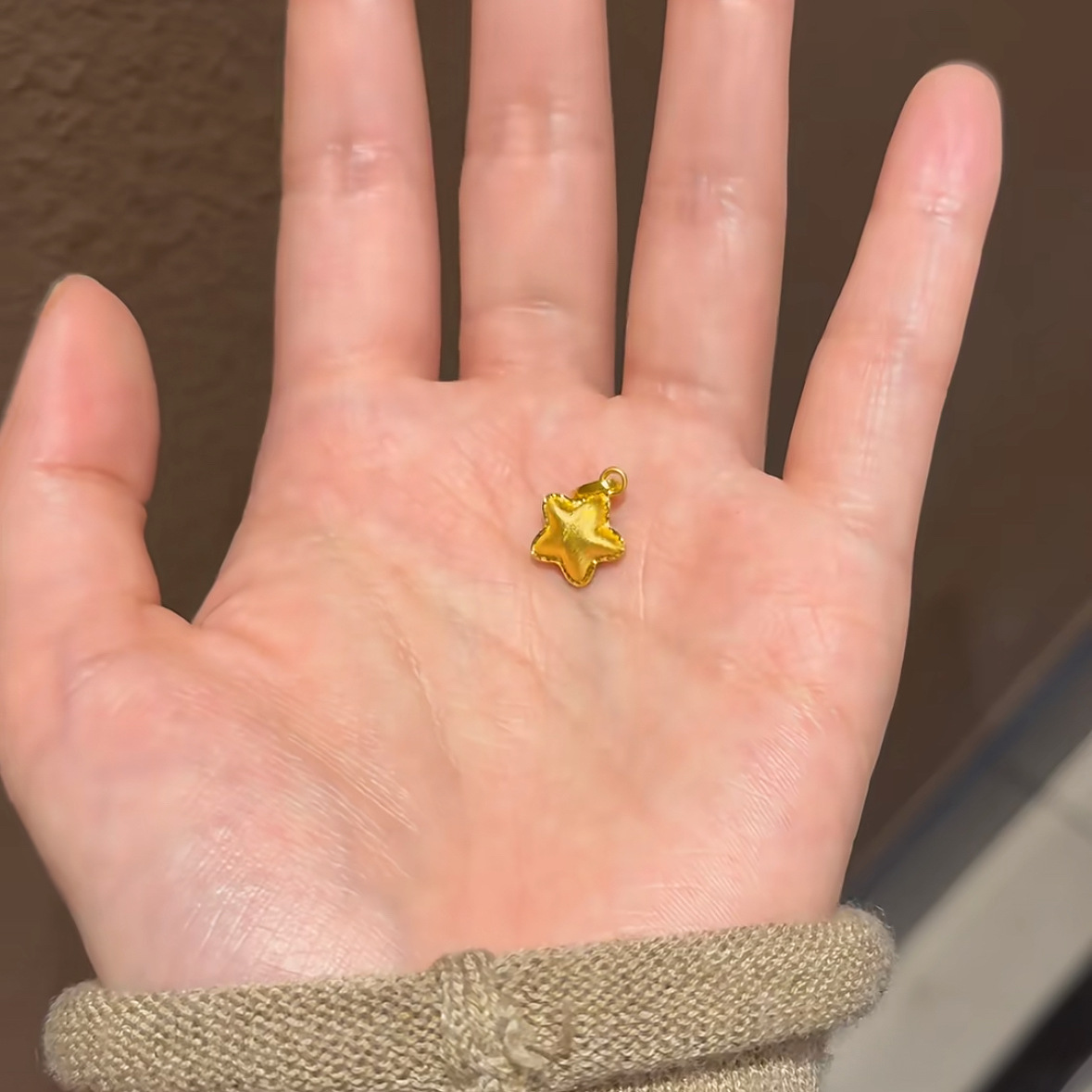 24K altın kaplama yıldız kolye beş köşeli
