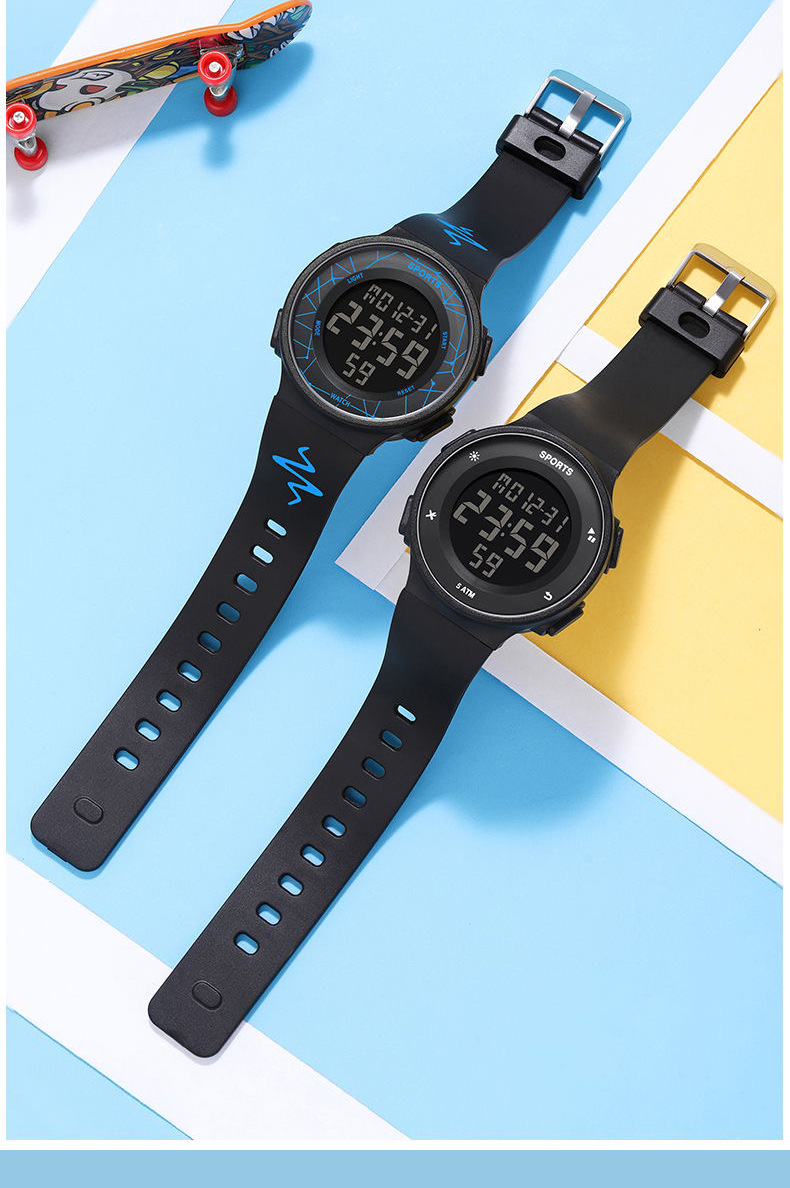 Elektronische Kinderuhr für Jungen mit sportlichem, minimalistischem Design