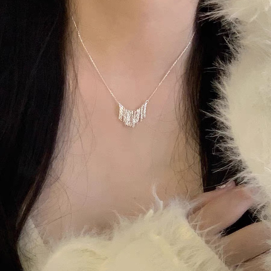 S925 Silber-Perlenkette, elegantes Design