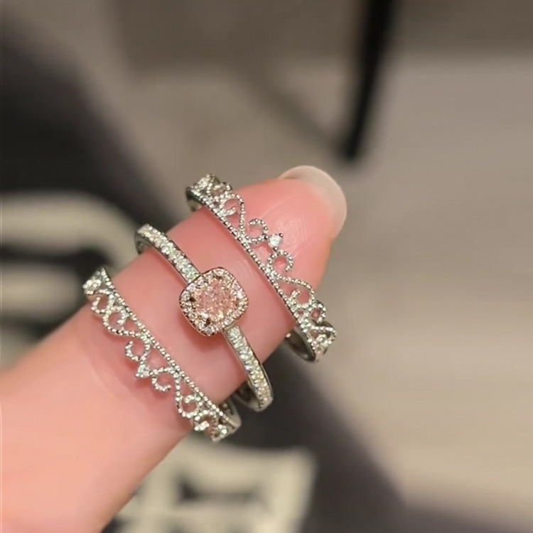 Zircon geometric open ring index finger lightweight luxury