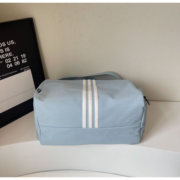 Striped Travel Bag, Large Capacity, Sports Style