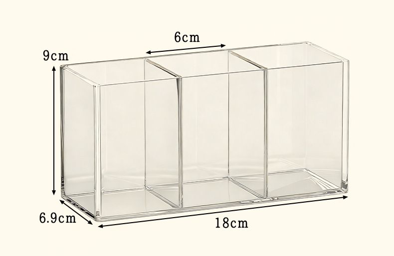 Kosmetikpinsel-Organizer mit Fächern, transparent