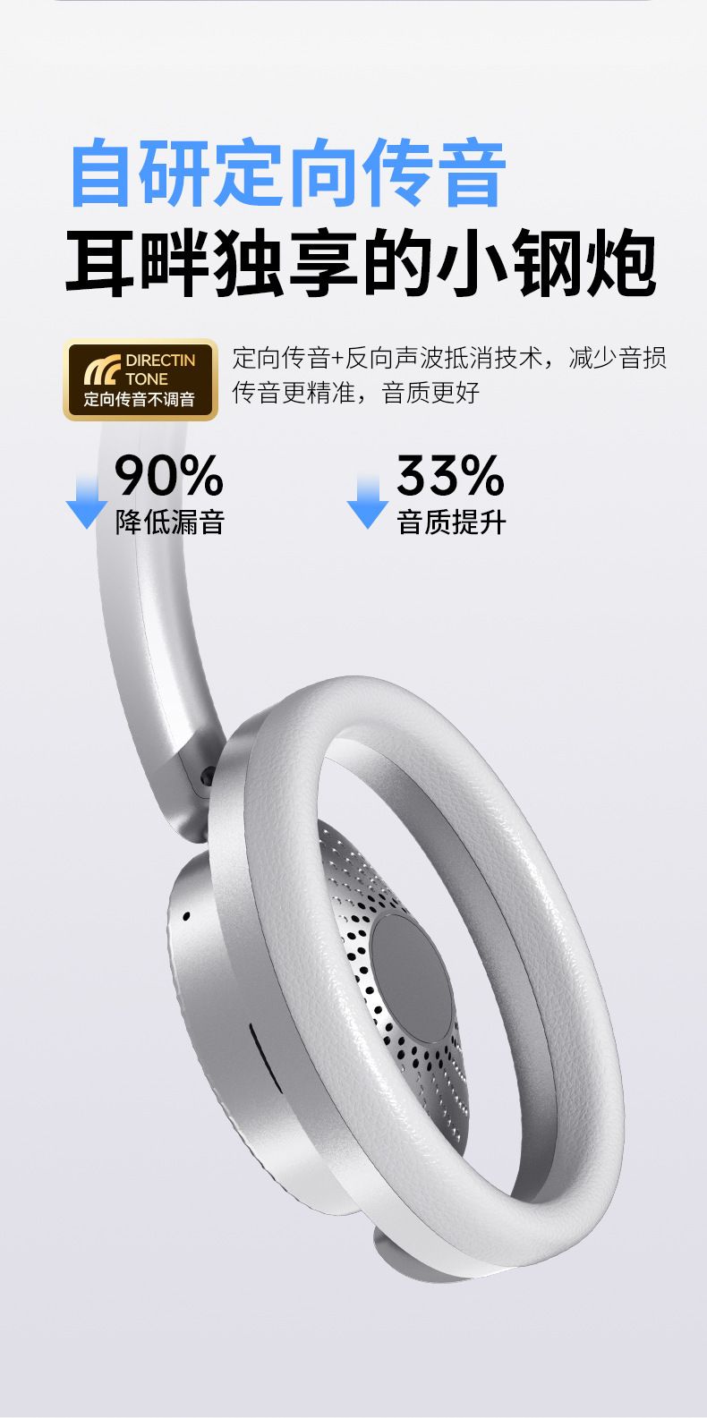 Open-Design Bluetooth-6.0-Kopfhörer mit Stereo-Surround-Sound