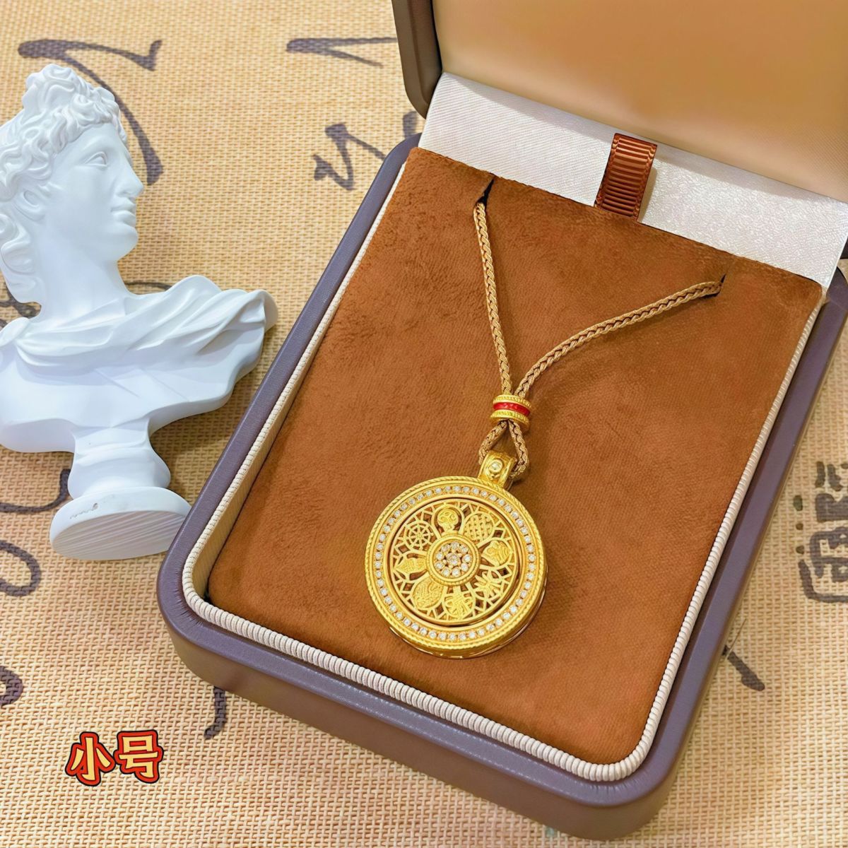 Vietnamese gold compass pendant rotatable women necklace